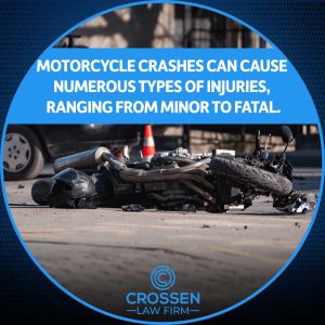 types of injuries left turn motorcycles